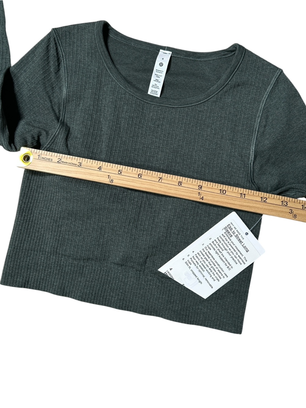 Lululemon Ebb to Street Long Sleeve Shirt Smoked Spruce, Size 4 W3DZNS - Picture 4 of 6
